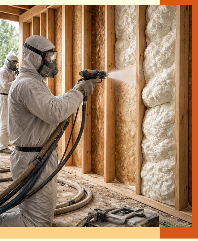 Утепление каркасного дома ППУ в Старой Руссе от 2853 руб./м2 — работа под ключ | ТепломастерСрс