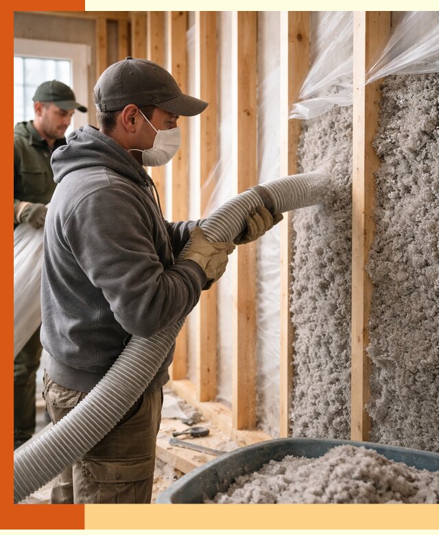 Утепление каркасного дома эковатой в Старой Руссе — качественно и надолго