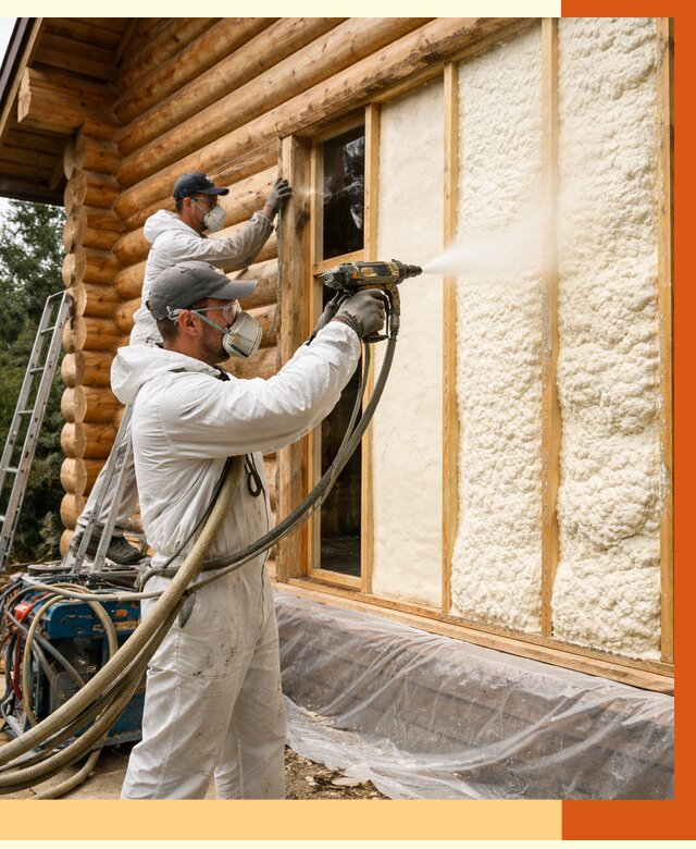 Утепление деревянного дома ППУ в Старой Руссе от 4280 руб/м2 | ТепломастерСрс — под ключ