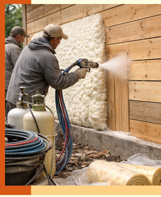Утепление деревянного дома пенополиуретаном в Старой Руссе