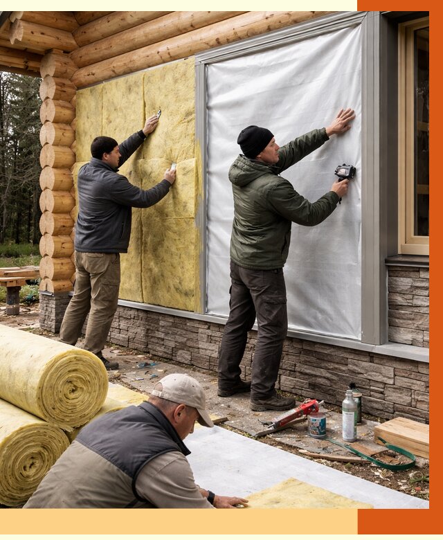 Утепление бревенчатого дома в Старой Руссе от 7795 руб/м2 — заказать под ключ | ТепломастерСрс