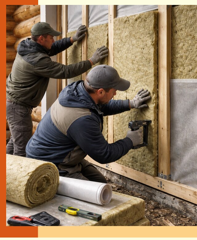 Утепление бревенчатого дома под ключ в Старой Руссе