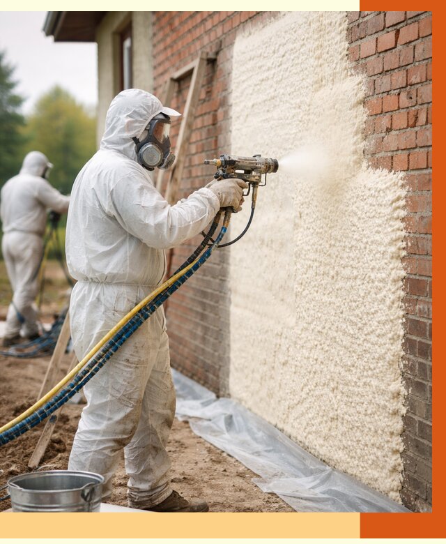 Утепление кирпичного дома ППУ в Старой Руссе под ключ от 6624 руб. | ТепломастерСрс