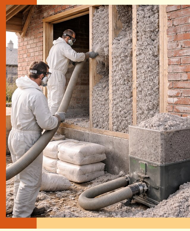 Утепление кирпичного дома эковатой в Старой Руссе