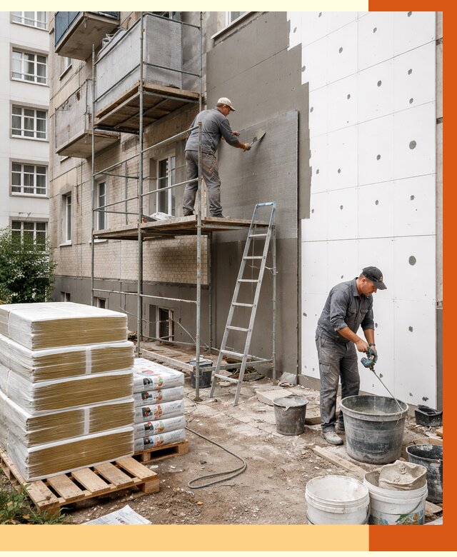 Утепление квартиры снаружи в Старой Руссе от 6267 руб/м2 под ключ | ТепломастерСрс