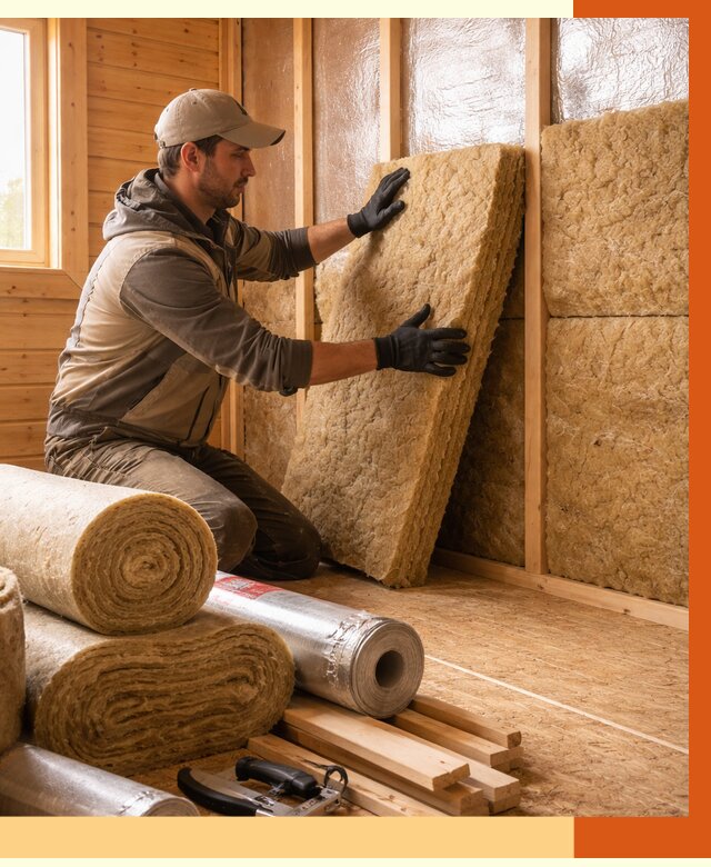 Утепление бани в Старой Руссе под ключ от 4586 руб./м2 — утеплить потолок, пол и стены | ТепломастерСрс