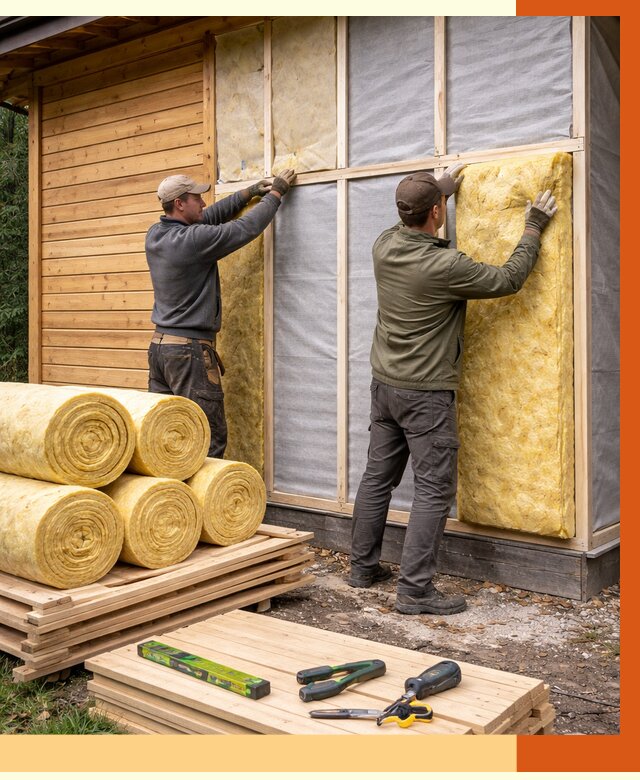 Утепление бани снаружи в Старой Руссе от 86615 руб. под ключ | ТепломастерСрс