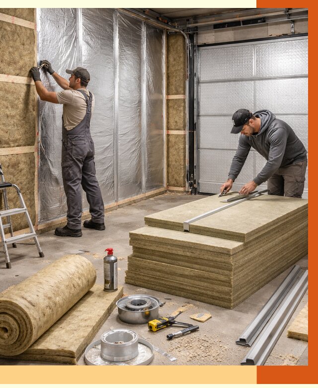 Утепление гаража в Старой Руссе от 4586 руб/м2 — комплексное утепление ворот и стен | ТепломастерСрс