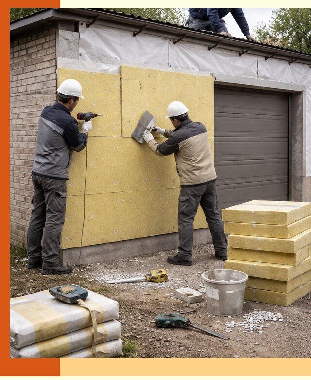 Утепление гаража снаружи в Старой Руссе качественно и надёжно