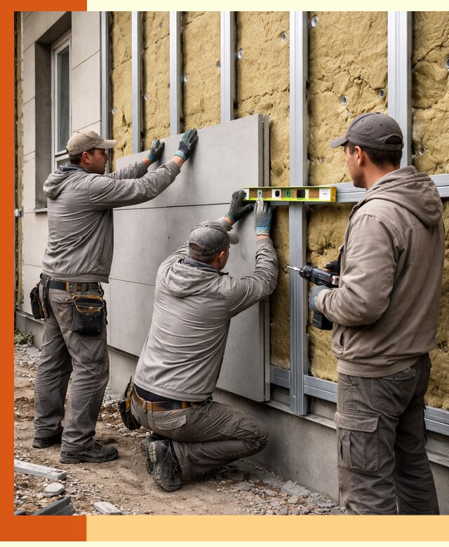 Утепление вентилируемого фасада под ключ в Старой Руссе