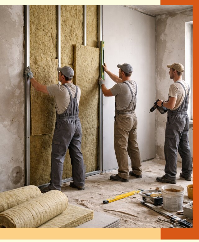 Утепление стен изнутри в Старой Руссе от 2293 руб/м² под ключ | ТепломастерСрс