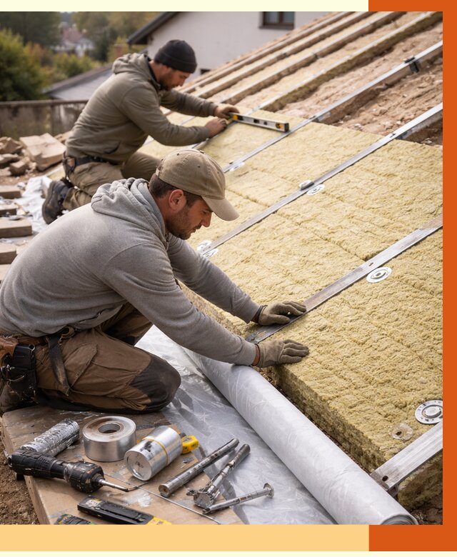 Утепление крыши снаружи в Старой Руссе под ключ от 1223 руб./м2 | ТепломастерСрс