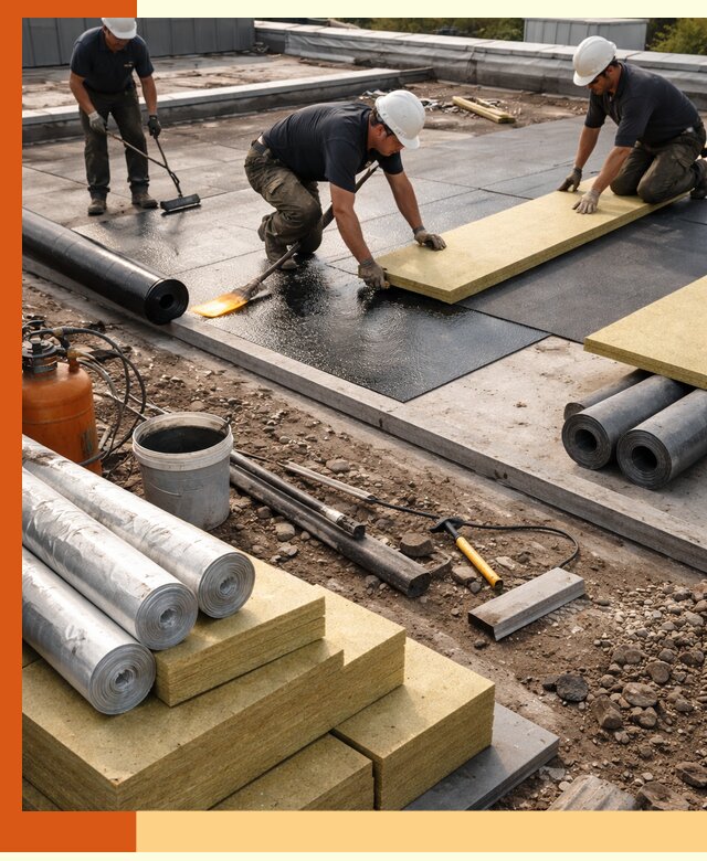 Утепление плоской крыши в Старой Руссе — надежная теплоизоляция и герметизация