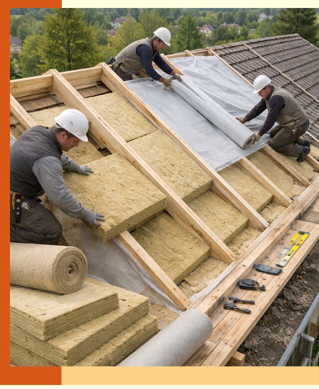 Утепление скатной крыши в Старой Руссе качественно и надёжно