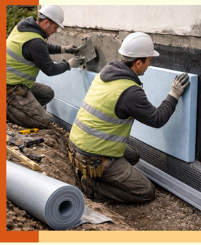 Утепление фундамента снаружи в Старой Руссе — профессиональная теплоизоляция