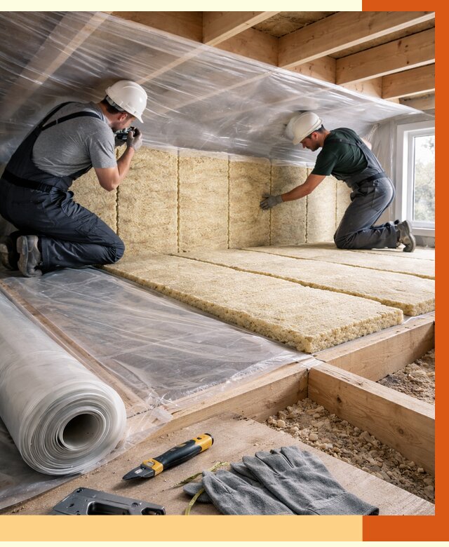 Утепление перекрытий в Старой Руссе от 2904 руб/м2 — утепление межэтажных и чердачных | ТепломастерСрс