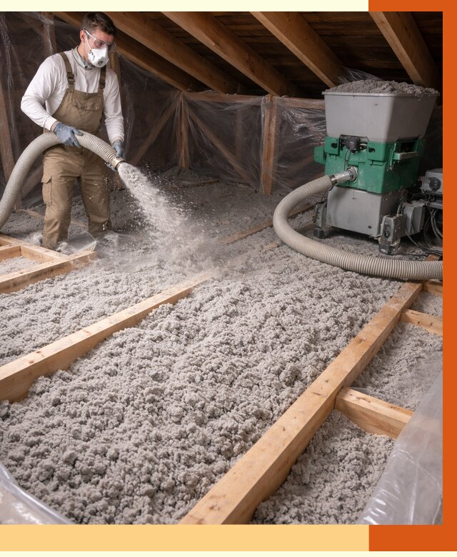 Утепление чердака эковатой в Старой Руссе от 1478 руб/м2 — заказать у ТепломастерСрс