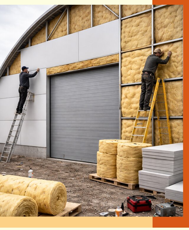 Утепление ангара пенополиуретаном в Старой Руссе от 7337 руб./м² — комплекс от ТепломастерСрс