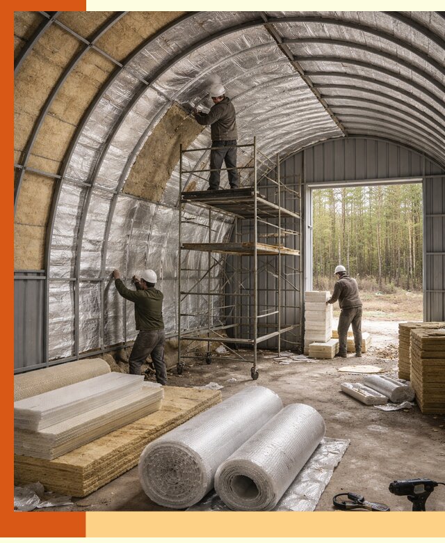 Утепление арочного ангара под ключ в Старой Руссе