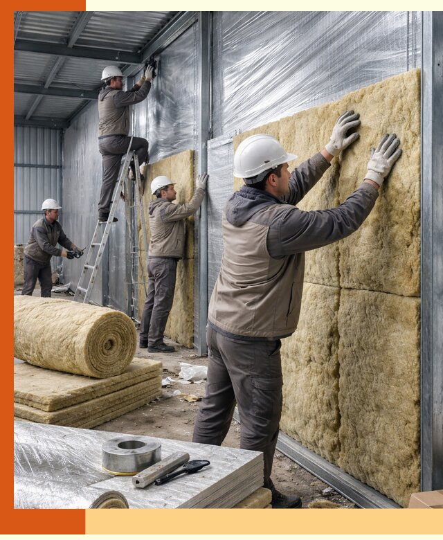 Утепление металлического склада в Старой Руссе: теплоизоляция и герметизация