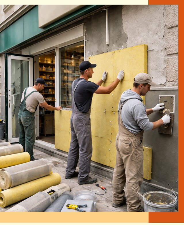 Утепление магазина в Старой Руссе от 4586 руб/м2 — цена, стены и снаружи | ТепломастерСрс