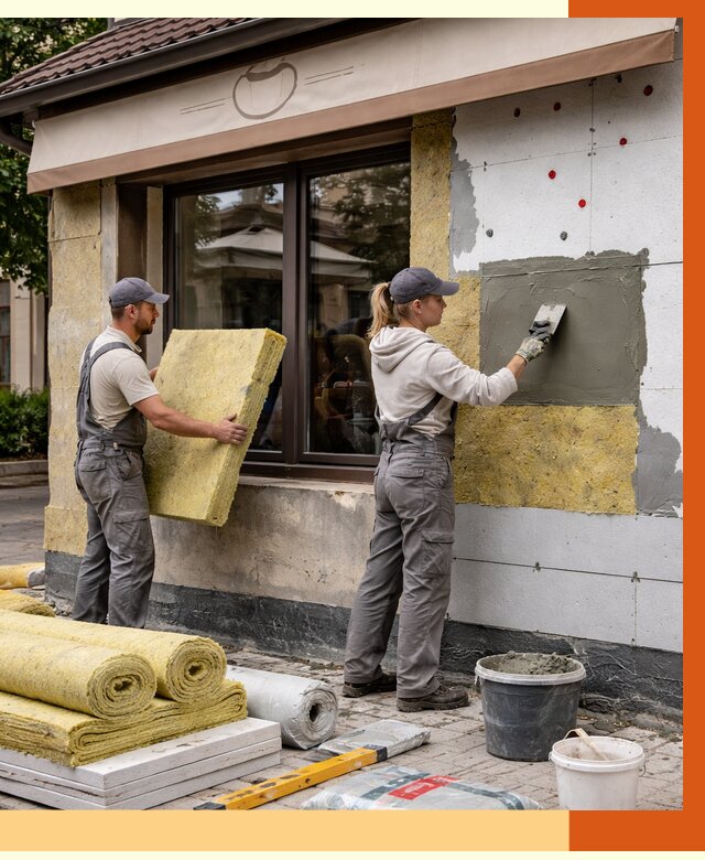 Утепление кафе в Старой Руссе от 4280 руб/м2 — комплексно под ключ | ТепломастерСрс