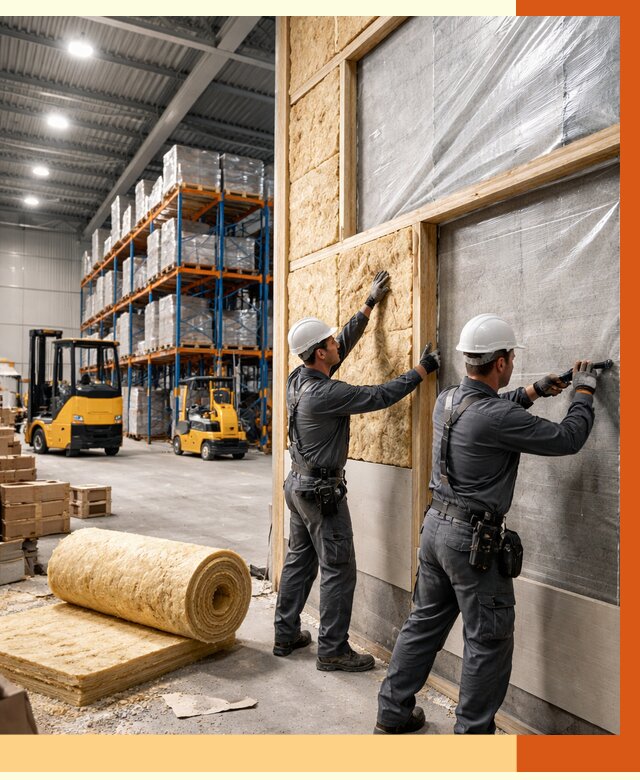 Утепление склада с техникой в Старой Руссе от 4280 руб./м2 — комплексно под ключ | ТепломастерСрс