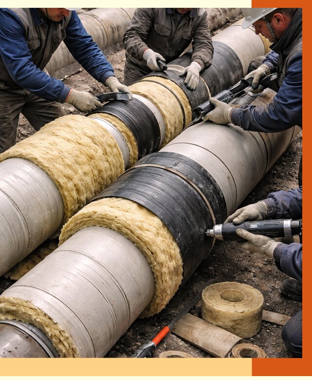 Утепление трубопровода в Старой Руссе под ключ от 1885 руб. — надежно и выгодно | ТепломастерСрс