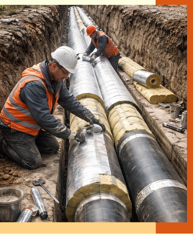 Утепление теплотрассы в Старой Руссе от 4586 руб./м2 — ппу и комплексная изоляция | ТепломастерСрс