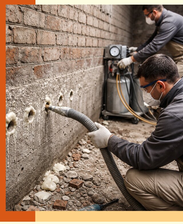 Заполнение колодцевой кладки ППУ в Старой Руссе быстро и герметично