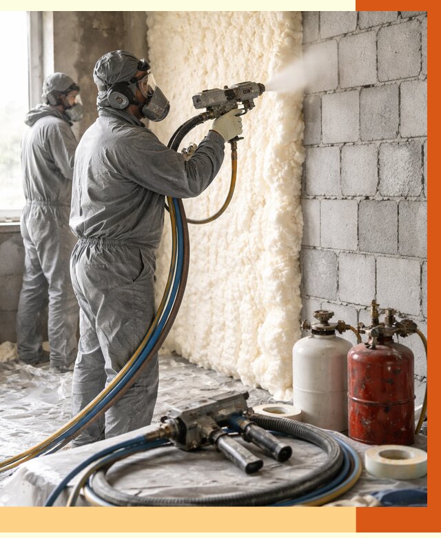 Утепление блочной стены ППУ в Старой Руссе от 4331 руб./м² — ТепломастерСрс