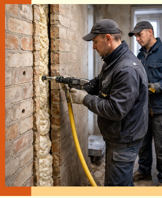 Межстеновое утепление пенополиуретаном в Старой Руссе