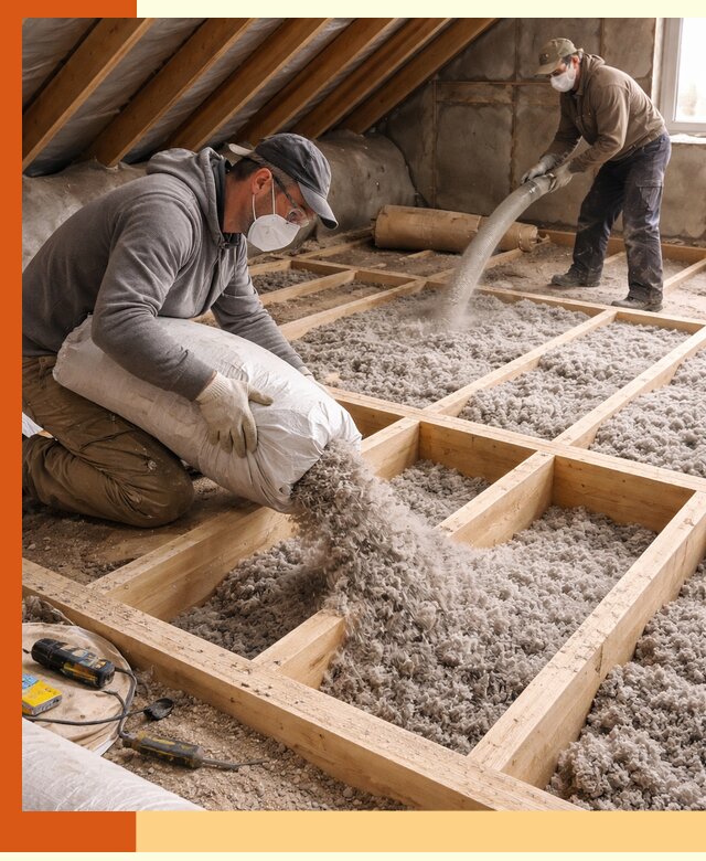 Заполнение полостей чердачного перекрытия в Старой Руссе качественно и надёжно