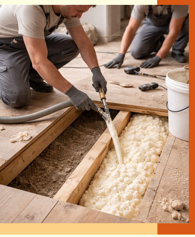 Заполнение пустот пола в Старой Руссе от 2751 руб. — утепление пустот пола под ключ | ТепломастерСрс