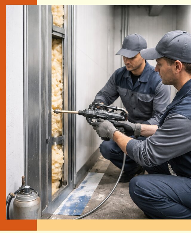 Заполнение пустот холодильных панелей в Старой Руссе специализированной пеной