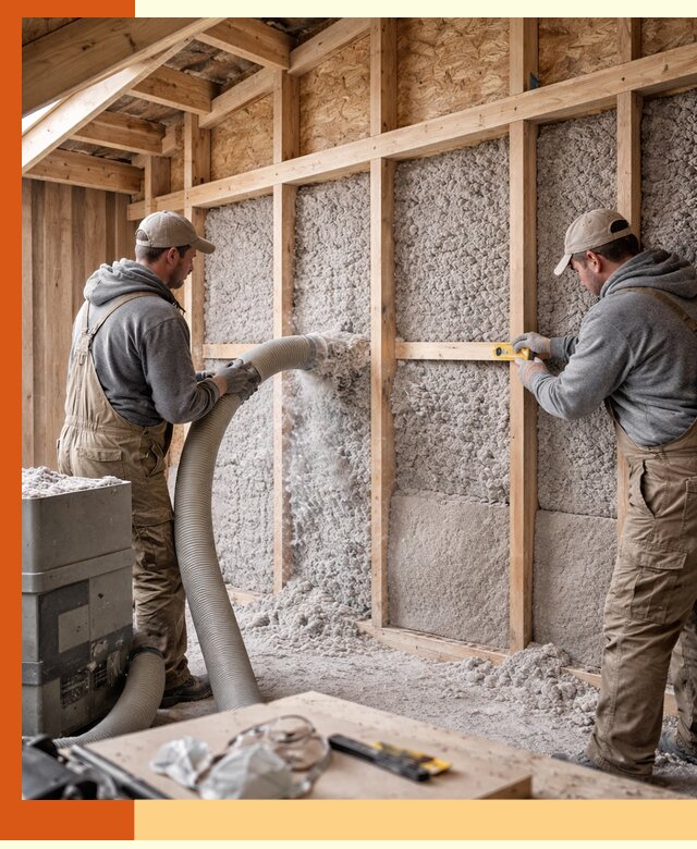 Утепление эковатой стен, потолков и перекрытий в Старой Руссе