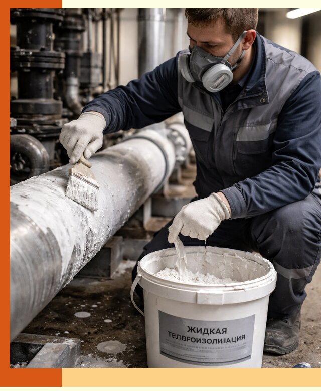 Утепление оборудования жидкой теплоизоляцией в Старой Руссе