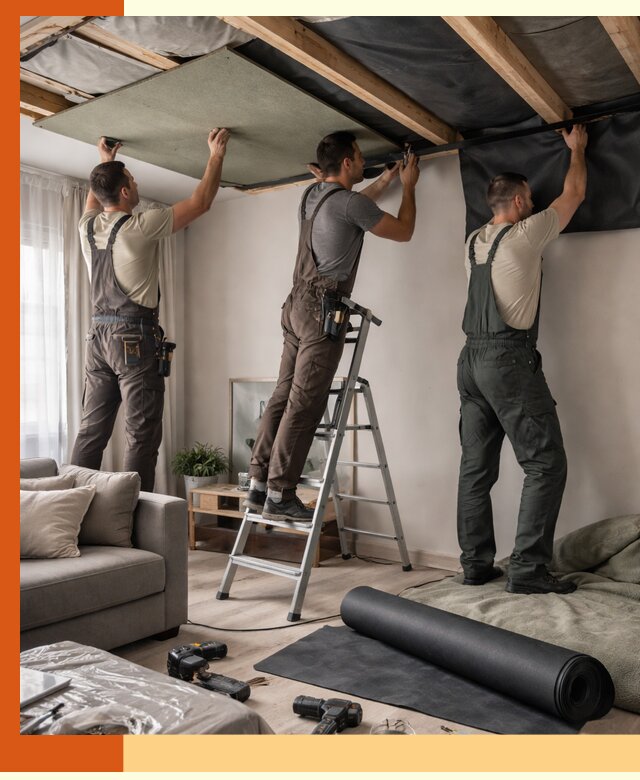 Шумоизоляция потолка в Старой Руссе — профессиональное устранение шумов