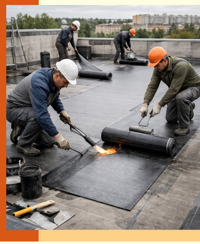 Профессиональная гидроизоляция плоской кровли в Старой Руссе