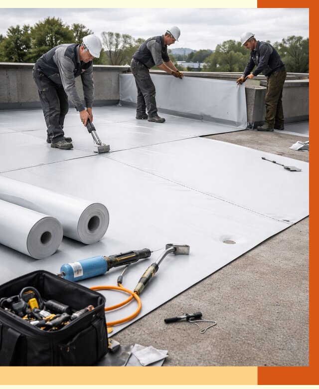 Гидроизоляция мембранной кровли в Старой Руссе от 7643 руб./м² — профессионально | ТепломастерСрс