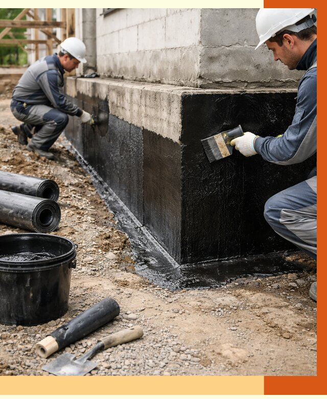 Гидроизоляция фундамента в Старой Руссе от 1274 руб. — профессионально, под ключ | ТепломастерСрс