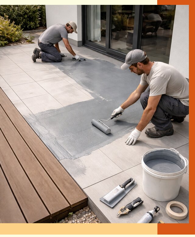 Гидроизоляция террасы в Старой Руссе под ключ от 7643 руб./м² | ТепломастерСрс