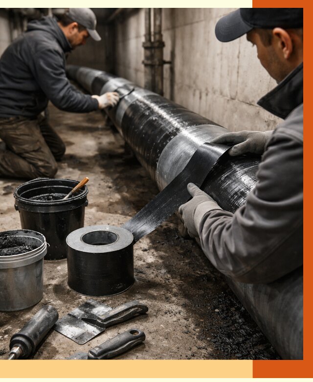 Гидроизоляция труб в Старой Руссе от 2548 руб. — профессиональная герметизация | ТепломастерСрс