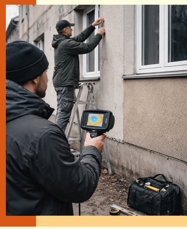 Тепловизионное обследование фасада в Старой Руссе для выявления дефектов