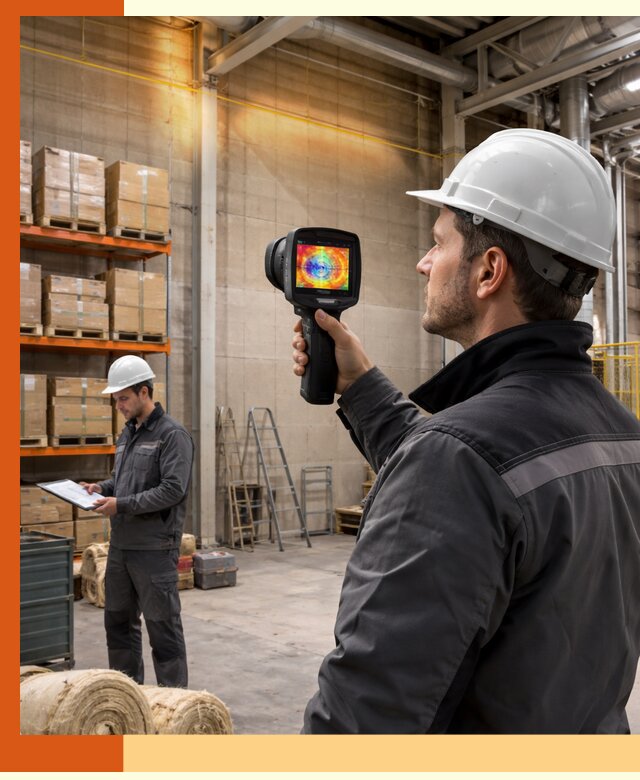 Тепловизионное обследование склада и выявление утечек в Старой Руссе