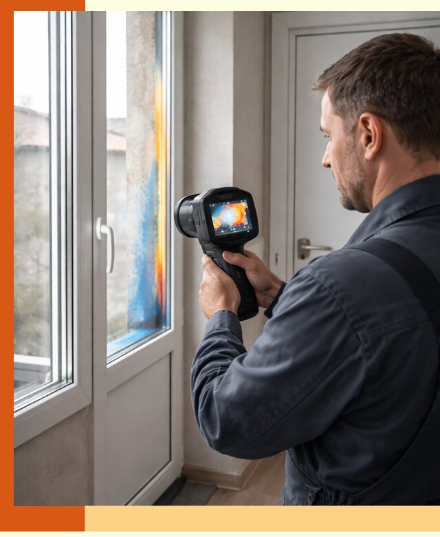 Тепловизионное обследование окон и дверей в Старой Руссе