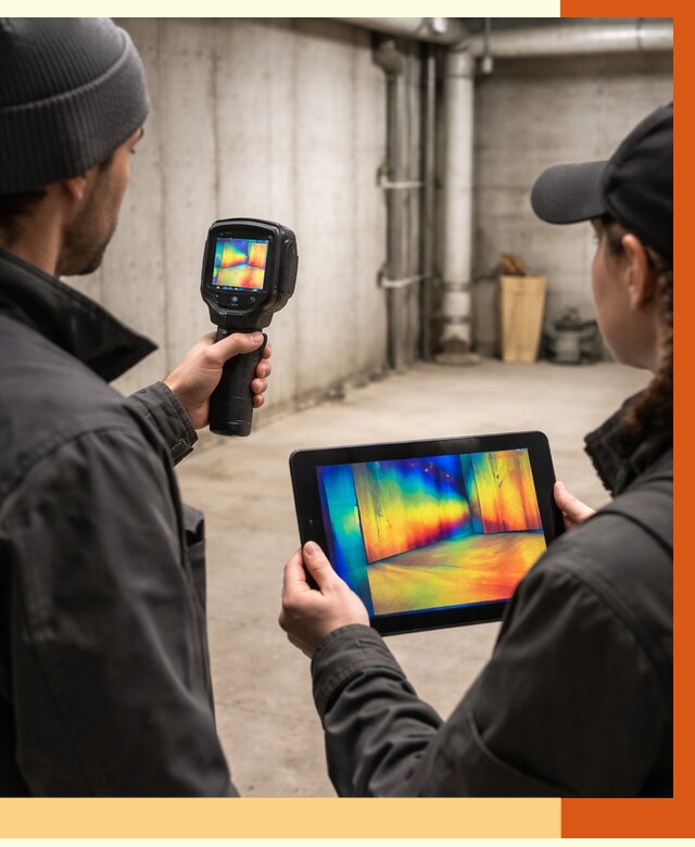 Тепловизионное обследование подвала в Старой Руссе от 4586 руб. — проверка гидроизоляции | ТепломастерСрс