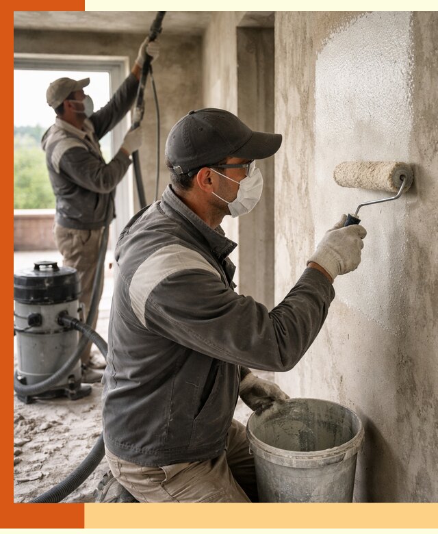 Подготовка поверхности под напыление утеплителя в Старой Руссе