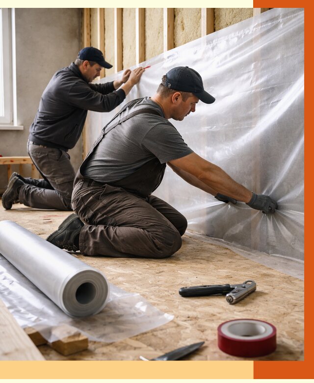 Монтаж пароизоляции в Старой Руссе от 2548 руб. — установка и укладка под ключ | ТепломастерСрс