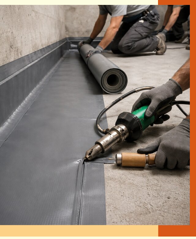 Монтаж гидроизоляционной мембраны в Старой Руссе от 1014 руб/м2 | ТепломастерСрс